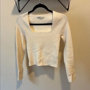 Abercrombie & Fitch Cream Long Sleeve Top